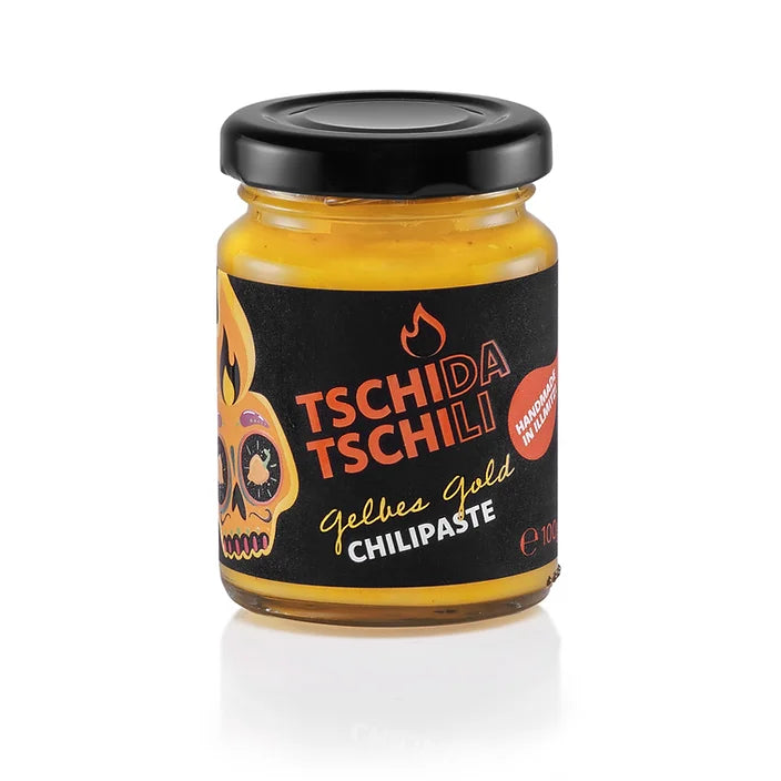 Gelbes Gold Chilipaste mit Devil’s-Tongue-Chili im 100-g-Glas